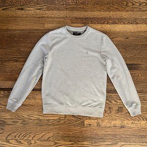 All Saints Raven Crew Sweatshirt Small Light Heather Grey